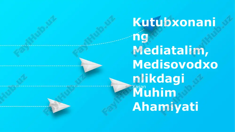 kutubxonaning mediatalim, medisovodxonlikdagi muhim ahamiyati — PPTX