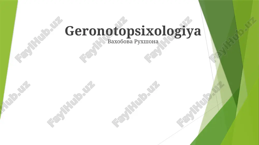 gerontopsixologiya — PPTX