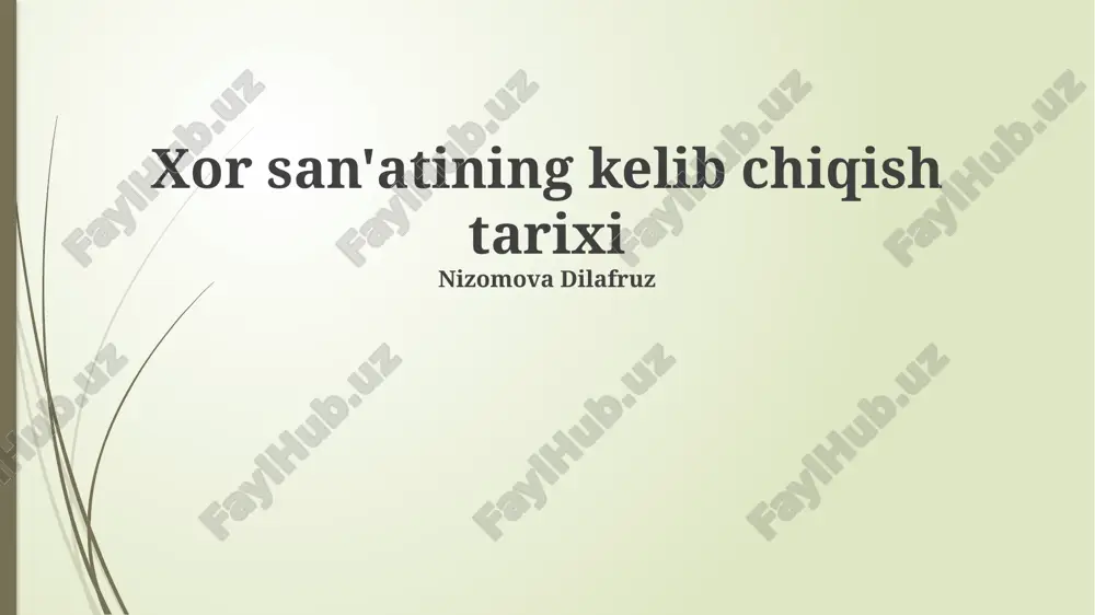 xor san'atining kelib chiqish tarixi — PPTX
