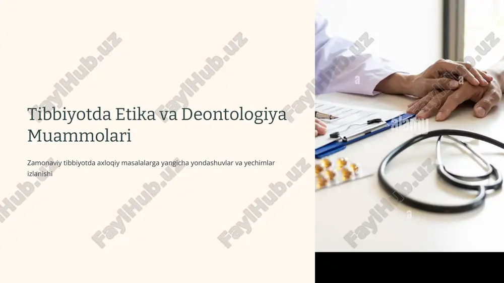tibbiyotda etika va deontologiya muammolari — PDF