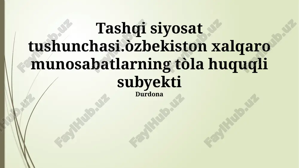 tashqi siyosat tushunchasi — PPTX