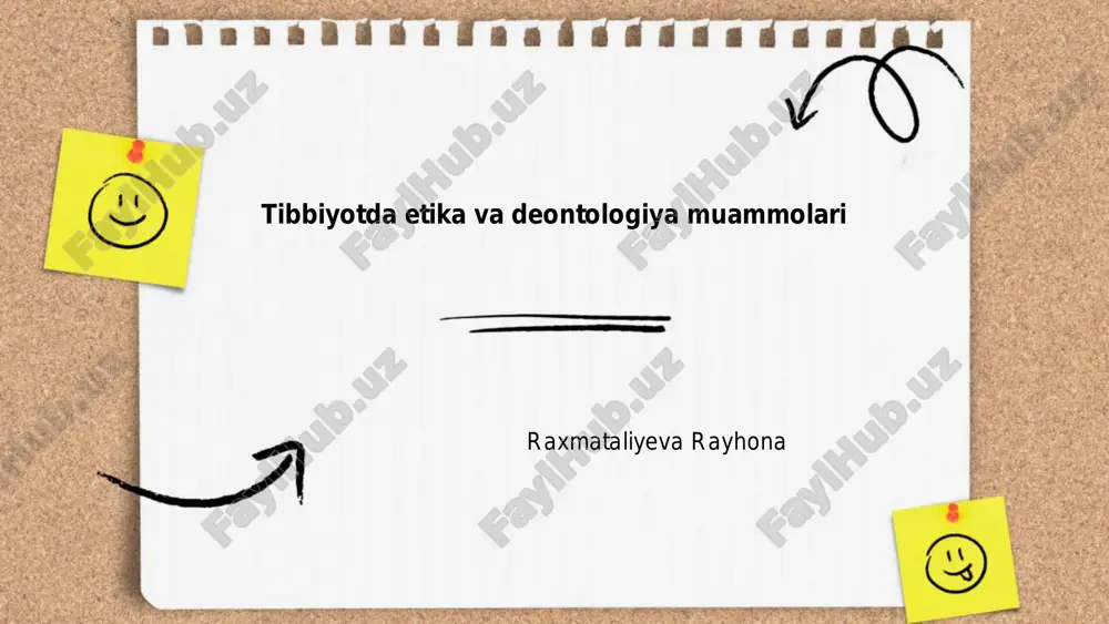 tibbiyotda etika va deontologiya muammolari — PDF