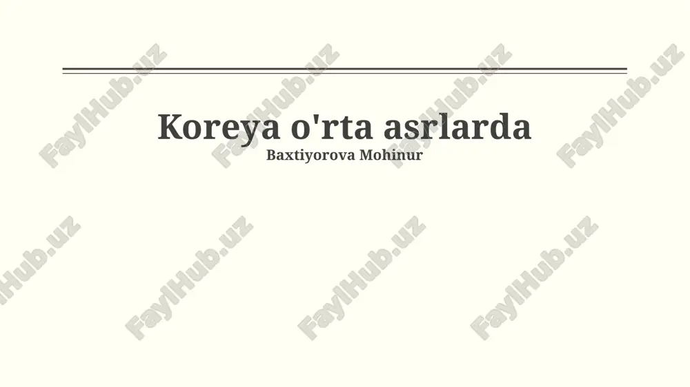 goryeo davlati davri — PPTX