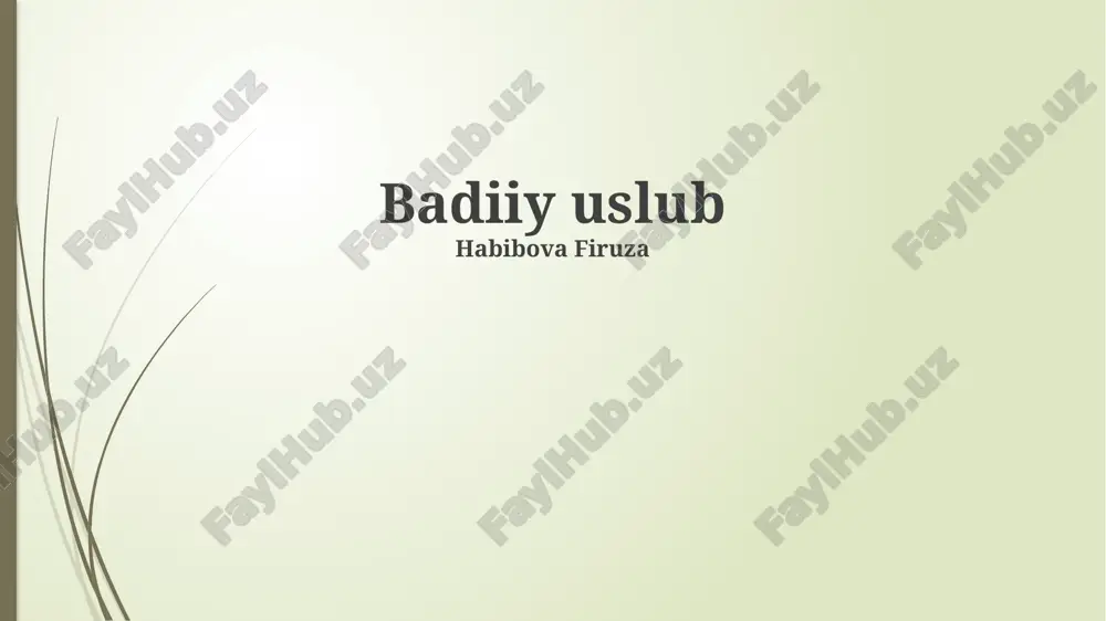 zamonaviy badiiy uslublar — PPTX