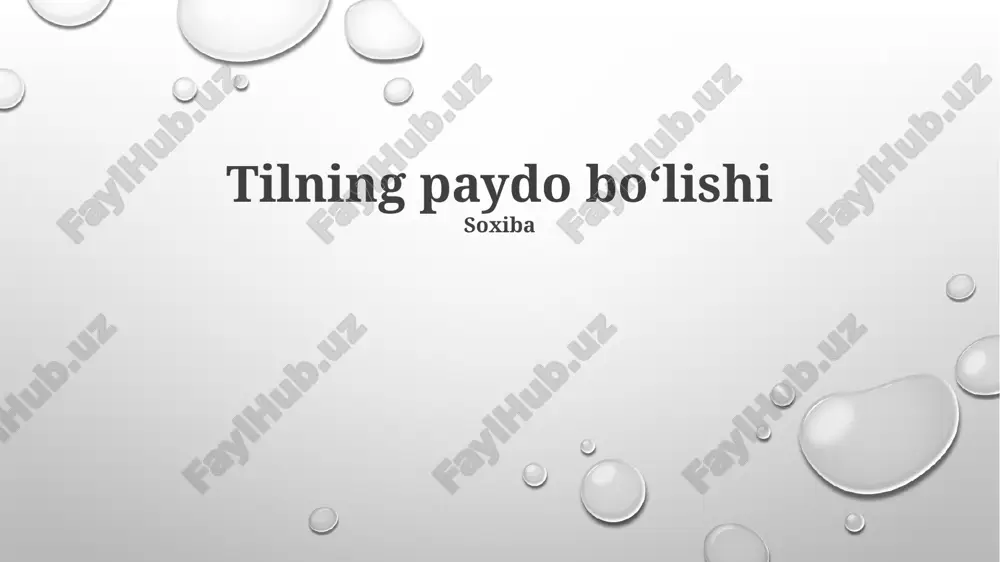tilning paydo boʻlishi — PPTX