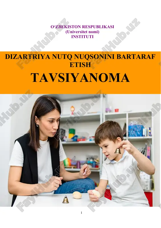dizartriya nutq nuqsonini bartaraf etish — DOCX