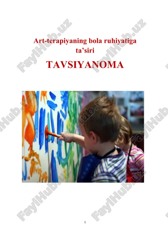 art-terapiyaning bola ruhiyatiga ta’siri — DOCX