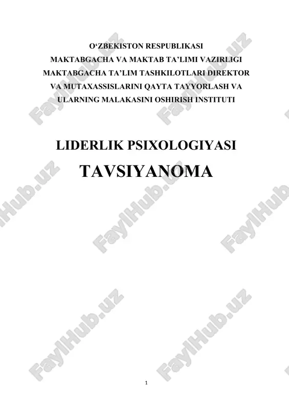 liderlik psixologiyasi — DOCX