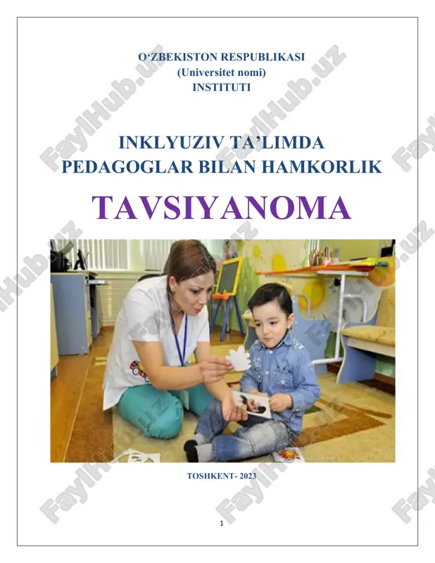 inklyuziv ta’limda pedagoglar bilan hamkorlik — DOCX