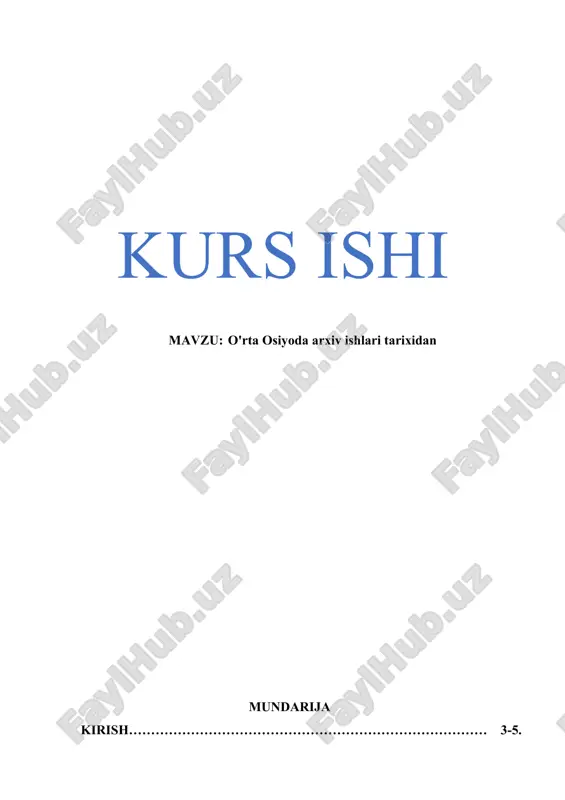 o'rta osiyoda arxiv ishlari tarixidan — DOCX