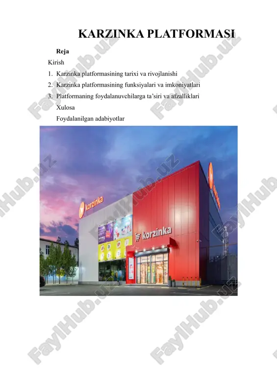 karzinka platformasi — DOCX