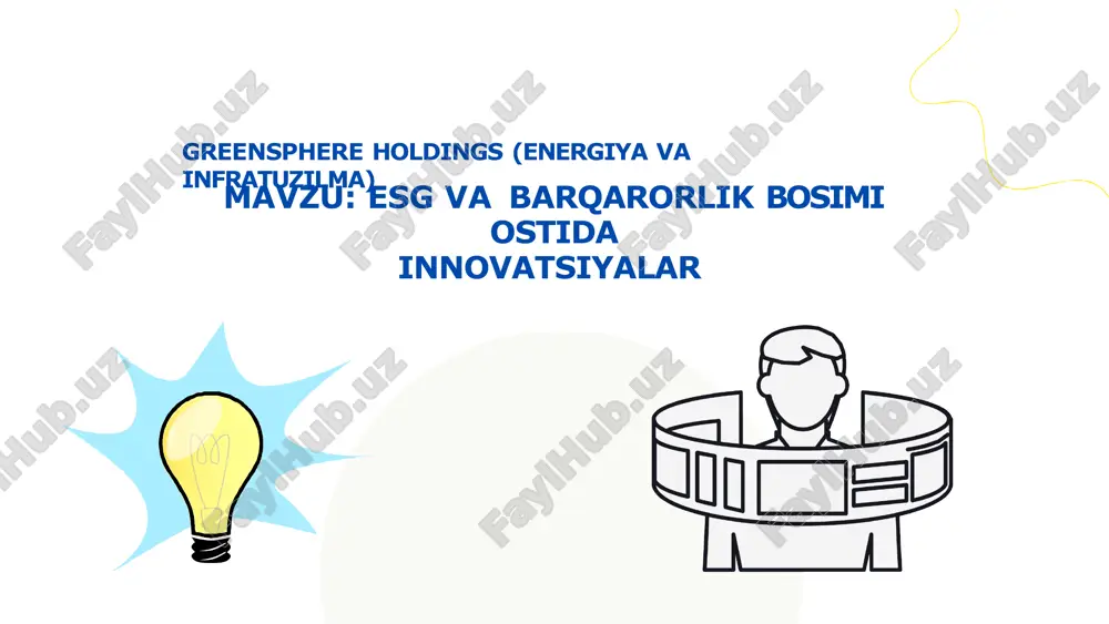 esg va barqarorlik bosimi ostida innovatsiyalar — PPTX