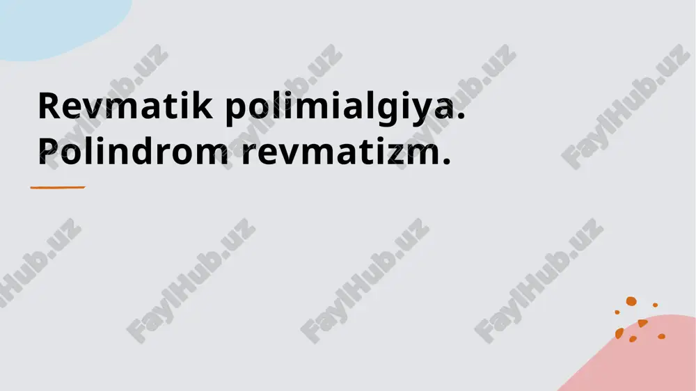 revmatik polimialgiya — PPTX