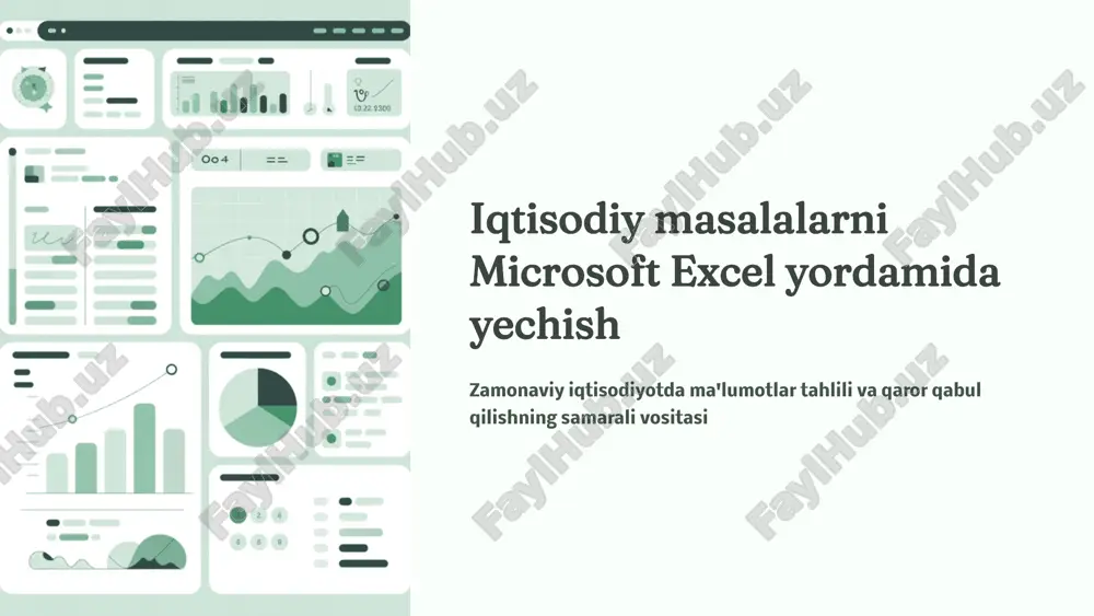 iqtisodiy masalalarni microsoft excel yordamida yechish — PPTX