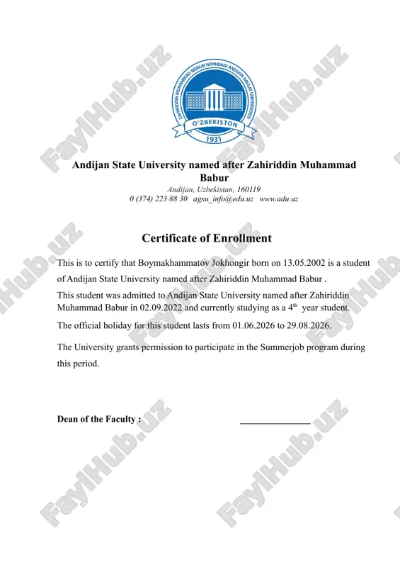 certificate of enrollment — DOCX