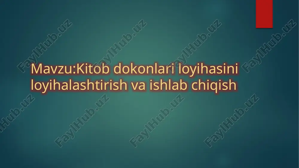 kitob dokonlari loyihasi — PPTX