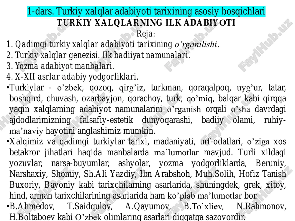 turkiy xalqlar adabiyoti tarixi — PDF