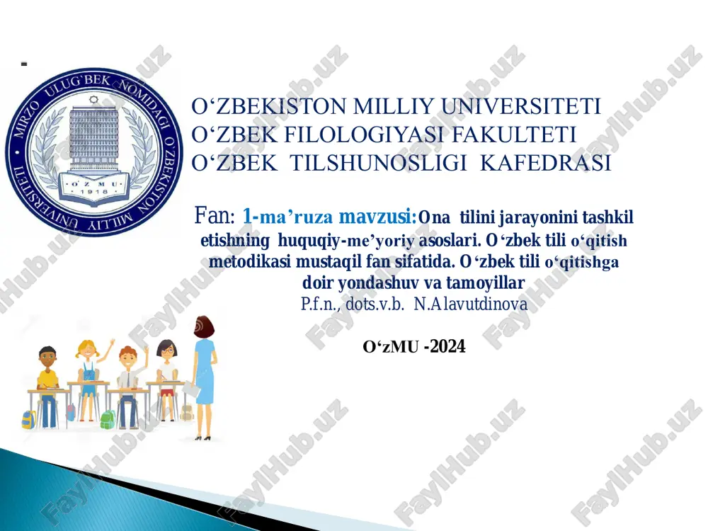 o‘zbek tili o‘qitish metodikasi — PDF