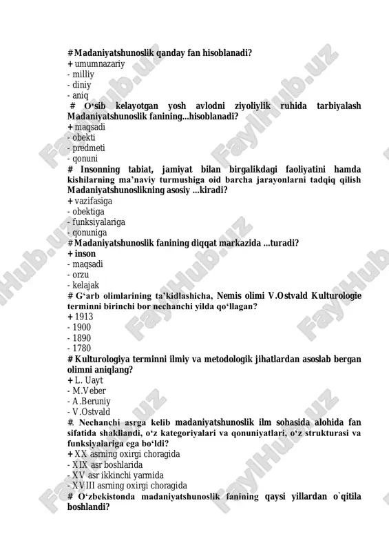 madaniyatshunoslik — PDF