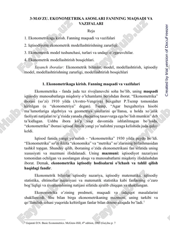 ekonometrika asoslari — PDF