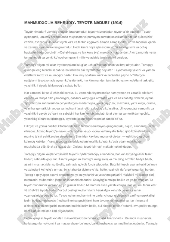 mahmudxo‘ja behbudiy. teyotr nadur? (1914) — PDF