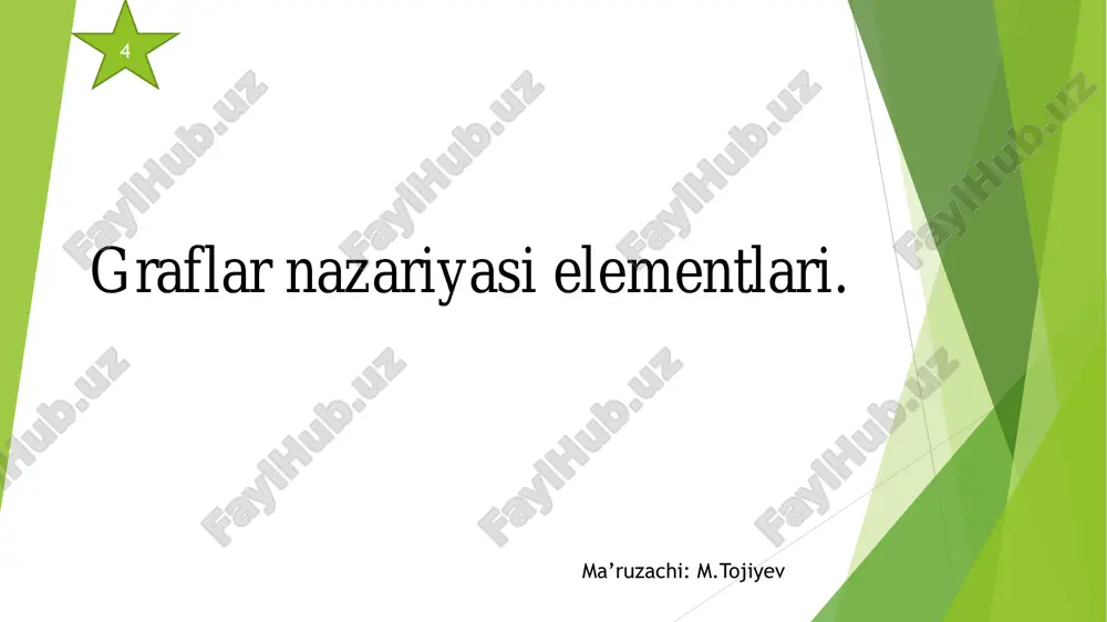 graflar nazariyasi elementlari — PDF