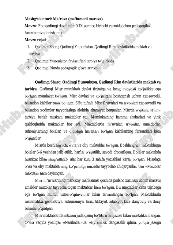 misrning ta'lim-tarbiya tizimi — PDF