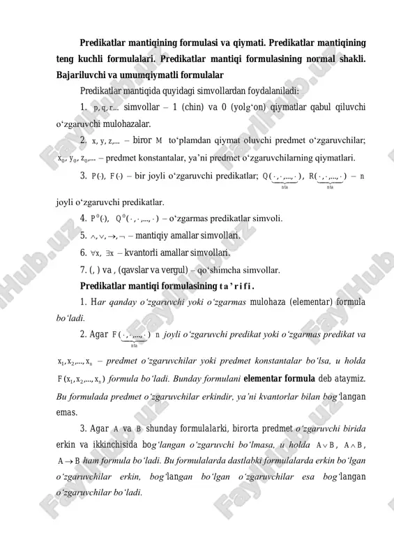 predikatlar mantiqida simvollar — PDF