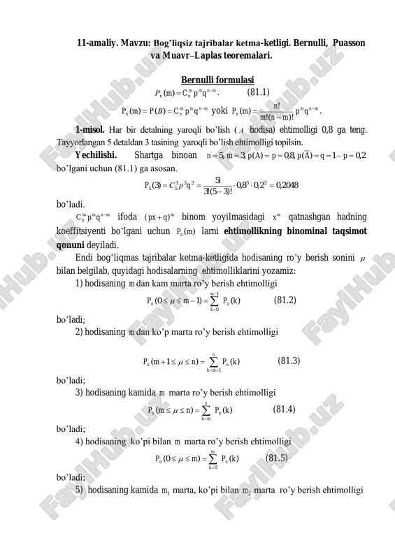 bernulli formulasi — PDF
