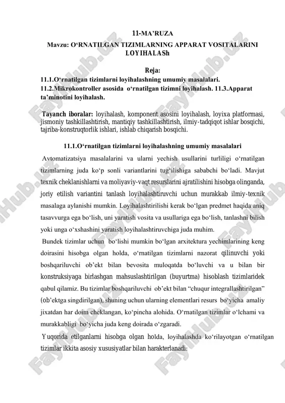 o‘rnatilgan tizimlarning apparat vositalarini loyihalash — PDF