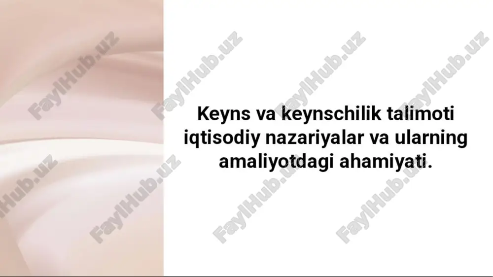 keyns va keynschilik talimoti — PDF