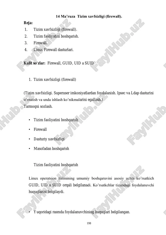 tizim xavfsizligi (firewall) — PDF