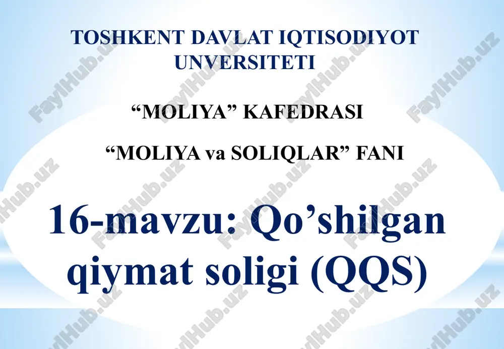 qo‘silgan qiymat soligi (qqs) — PDF