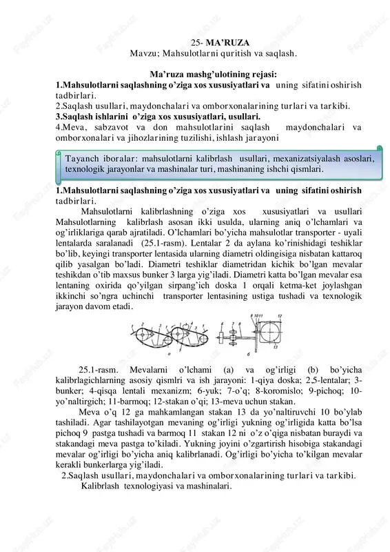 mahsulotlarni quritish va saqlash — PDF