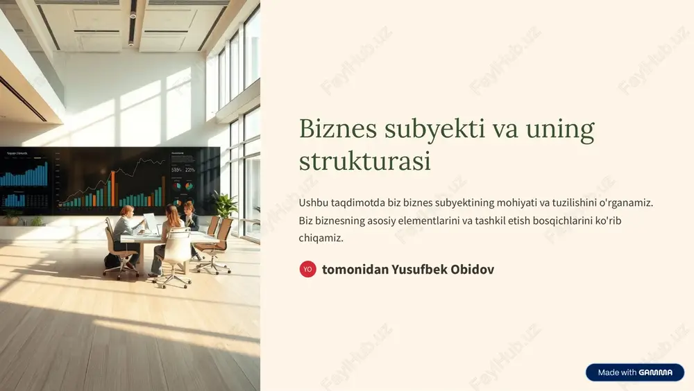 biznes subyekti va uning strukturasi — PDF