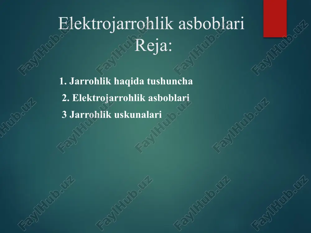 elektrojarrohlik asboblari — PPTX