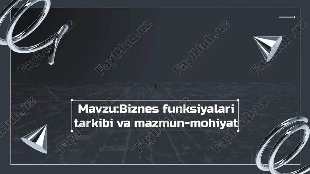 biznes funksiyalari — PPTX