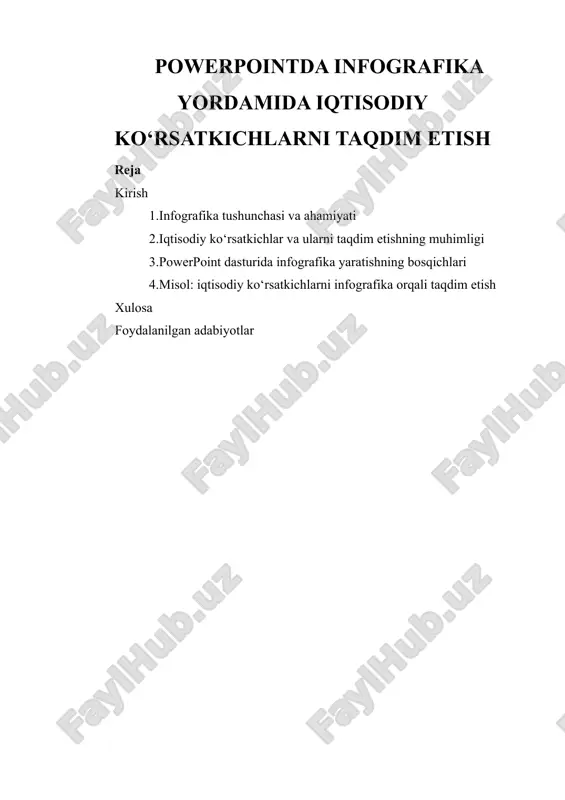 powerpointda infografika yordamida iqtisodiy ko‘rsatkichlarni taqdim etish — DOCX