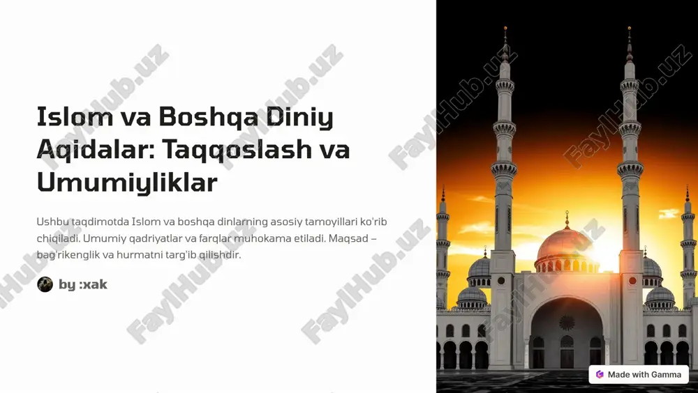 islom va boshqa diniy aqidalar: taqqoslash va umumiyliklar — PDF