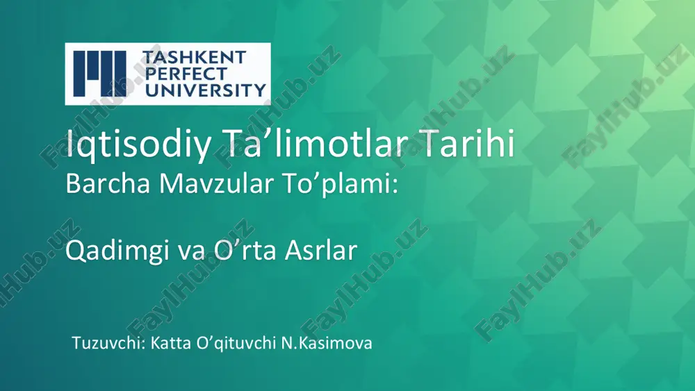 iqtisodiy ta’limotlar tarihi — PDF