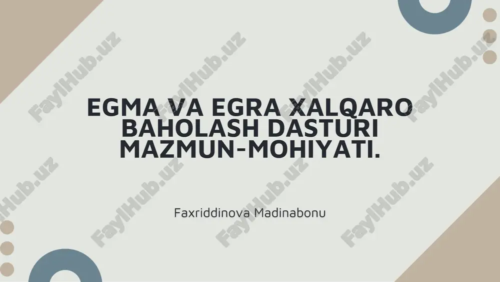 egma va egra xalqaro baholash dasturi — PDF