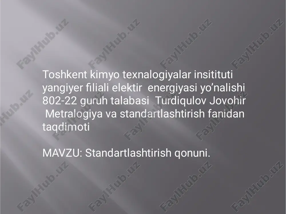 standartlashtirish qonuni — PDF