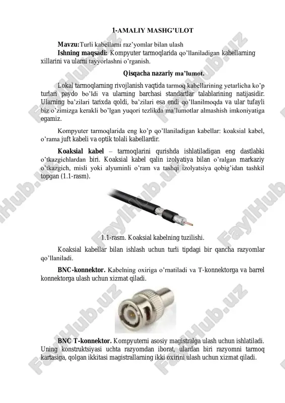 turli kabellarni raz’yomlar bilan ulash — PDF