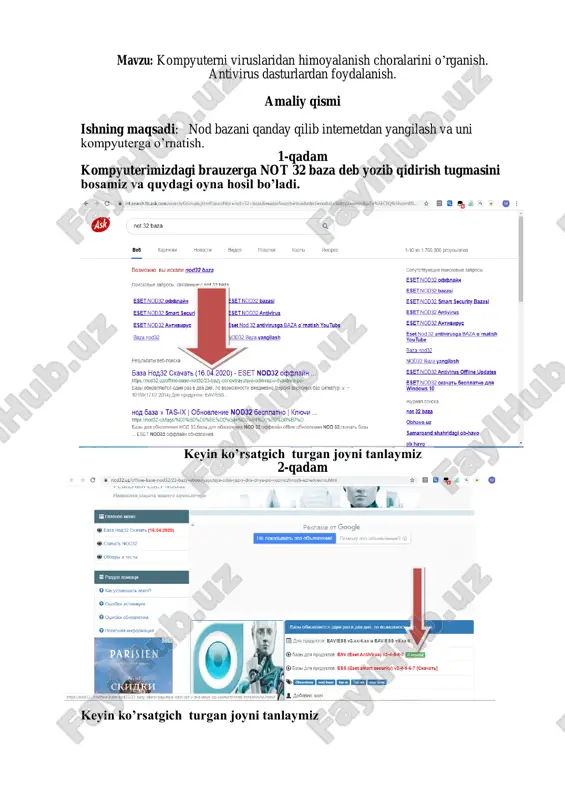 antivirus dasturlardan foydalanish — PDF
