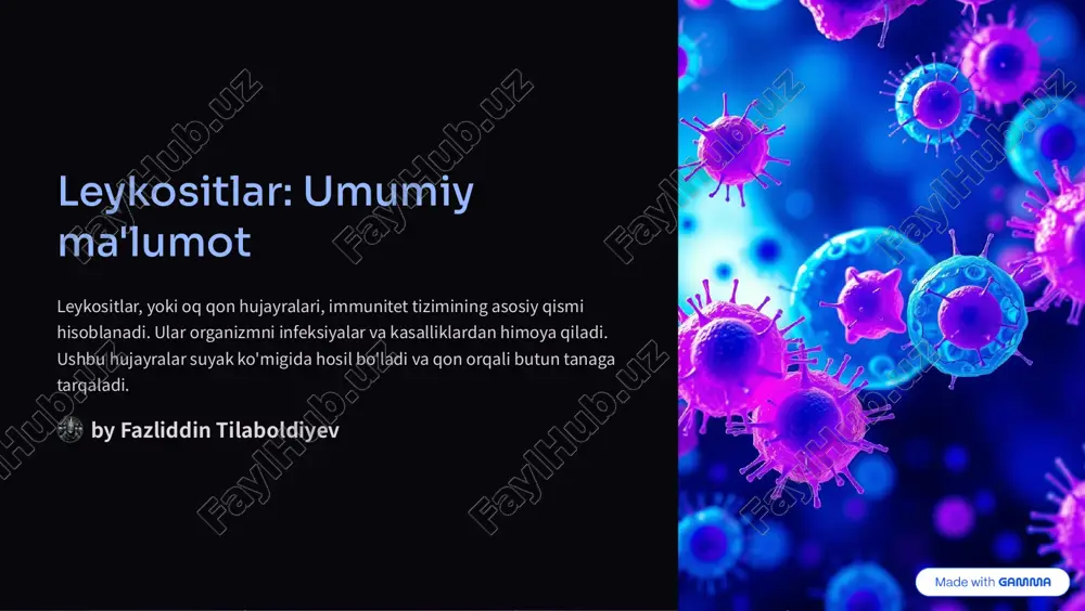 leykositlar: umumiy ma'lumot — PDF