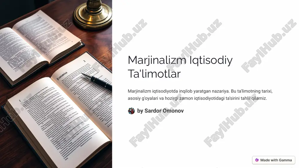 marjinalizm iqtisodiy ta'limotlar — PDF