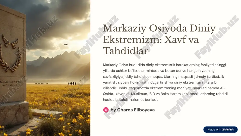 diniy ekstremizm: mohiyati va turlari — PDF