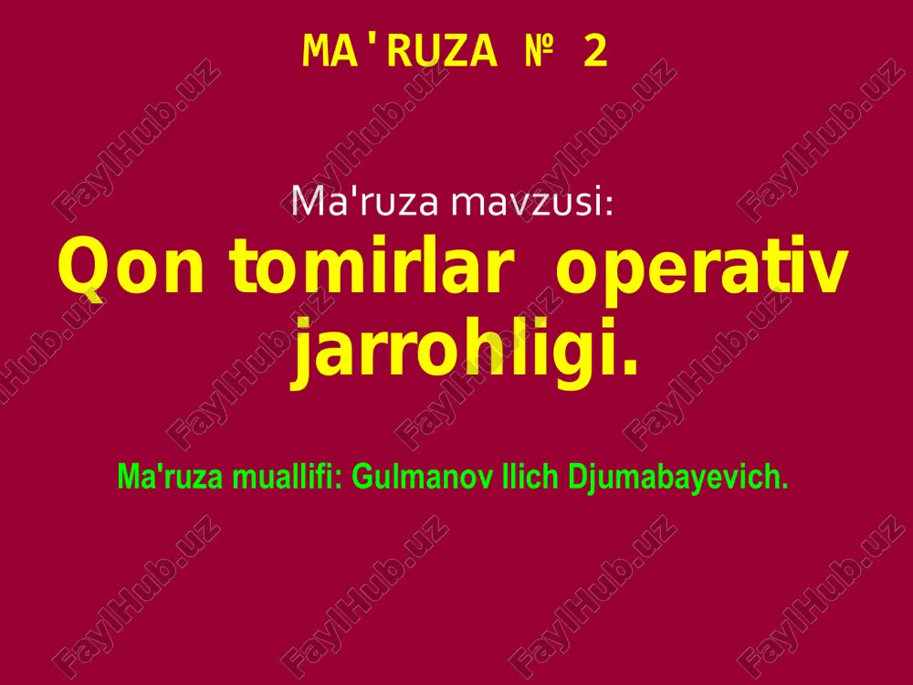qon tomirlar operativ jarrohligi — PDF