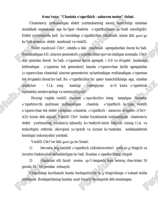 chastota o‘zgartkich - asinxron dvigatel — PDF