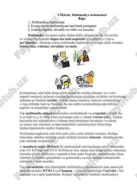 multimediya tushunchasi — PDF